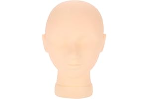 ZJCHAO Głowa manekina, profesjonalna praktyka makijażu silikonowa kosmetologia trening przedłużania rzęs głowa fryzjera stylizacja włosów do ćwiczenia makija