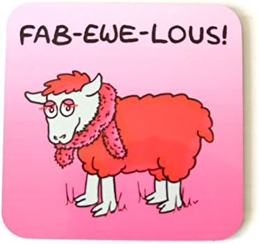 Individual Drinks Coaster - Pink Sheep "Fab-Ewe-Lous"