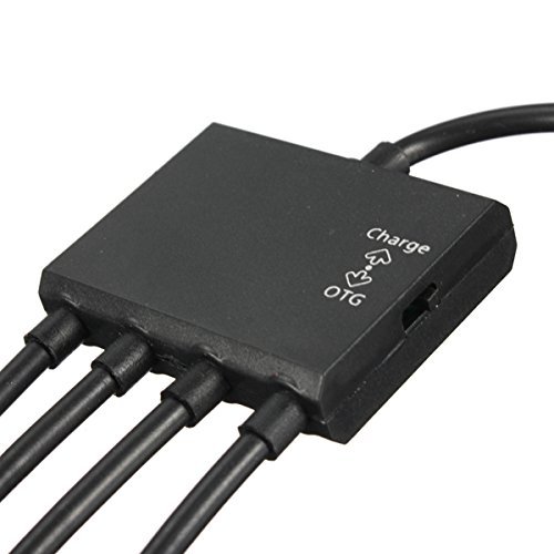 TOOGOO (R) Schwarz USB 4-Port-Hub Mikroteil Ladekabel OTG-Adapter - 3
