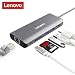 Produktbild Lenovo USB C Hub, Aluminium Type C Adapter mit HDMI Port, Gigabit Ethernet Port, USB C Power Delivery, 2 USB 3.0 Ports, SD Kartenleser, kompatibel für USB C Geräte