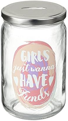 Girls Just Wanna Have Funds Glass Money Jar Gift