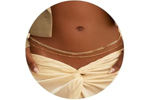 TINGN 1-3 Stück Bauchkette Gold Damen - 18K Gold Vergoldet Layered Taillen Kette Boho Body Chain Geschichtete Bauchkette Verstellbare Sexy Bikini Taillenkette Sommer Taillenschmuck für Frauen Mädchen