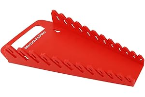 MichaelPro 12-Piece Wrench Holder with Non-Slip Slots, Red, Portable and Space-Saving