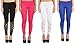 James Scot- Plain Black Blue Pink White colour Ankle Length Regular Fit Pack Of 4 Legging For Women RS.797.00