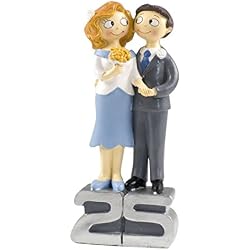 Mopec Y250 - Figura de pastel novios para boda de 25 aniversario pop & fun, 21,5 cm