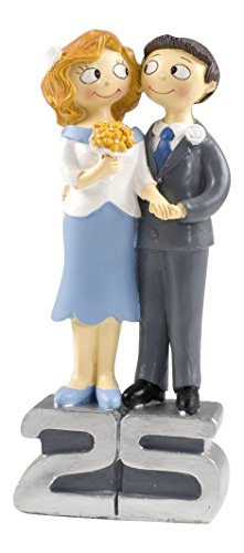 Mopec Y250 - Figura de pastel novios para boda de 25 aniversario pop & fun, 21,5 cm