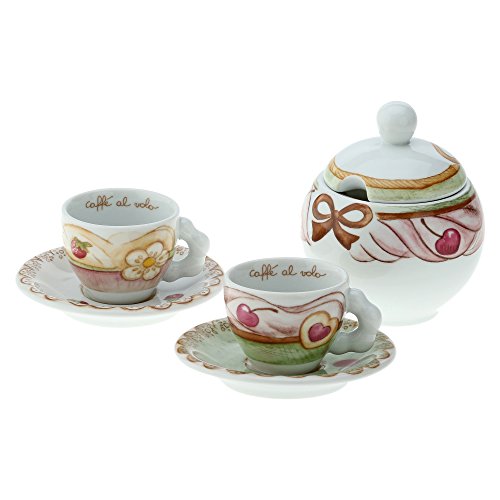 Thun Set 6 Tazzine Espresso Eolia – Porcellana Decorata, Design Mediterraneo, Lavabile In Lavastoviglie