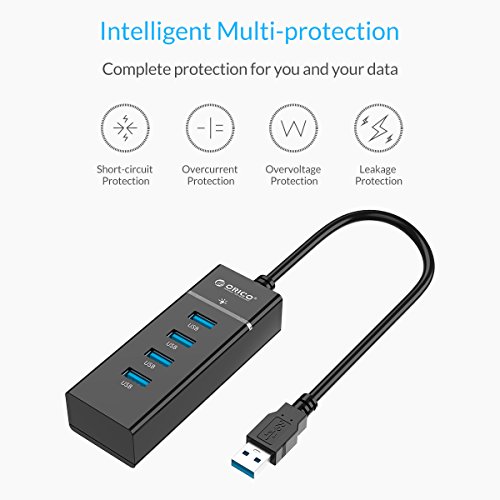 ORICO USB Hub Portable, Ultra Mini, 4 Ports USB 3.0 Highspeed Datenhub für Notebook Ultrabook Tablet MacBook iMac Windows MacOS Linux - 5