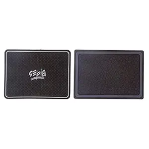 Sepia Silicon Rubber Car Dash Mat (Set of 2, Black) - SDM 001