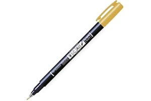 Tombow | Rotulador Fudenosuke Hard Azul | Pincel para Lettering, Caligrafia, Contornos, Dibujo, Ilustraciones, Esbozos | Punta Elastica Dura | Resistente al agua