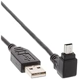 InLine 34110 USB 2.0 Mini-Kabel, Stecker A an Mini-B Stecker (5pol.) oben abgewinkelt 90°, schwarz, 1m
