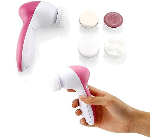 Facial Brush Multifunction Electronic Facial Cleansing Brush with 5 Brush Heads Waterproof Facial Skin Massager Body Skin Exfoliating Care Electric Scrubber