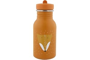 Trixie - Botella de acero inoxidable para niños, zorro, 350 ml, amarillo