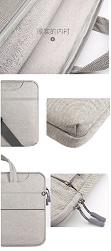 GADIEMENSS Water-resistant Laptop Shoulder Briefcase Bag Portable Computer case handbag 15 6  Gray