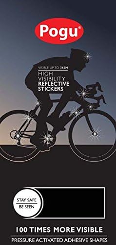 PoguBuggy Reflectors -12 Piece Discrete Black Stickers That Reflect White in Low Light Conditions - 3M Scotchlite