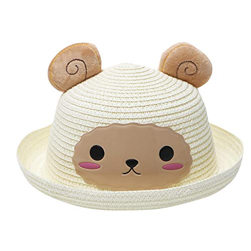 Preisvergleich Produktbild Staresen Kinderhut Kinder Sonnenschutz Strohhut Strandhut Kleiner Zylinder Seaside Hut Baby Cartoon Lammhut Mädchen Urlaub Party Reise Hut Strand Hut Visier Hut