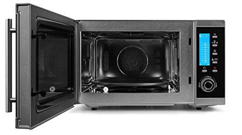 MEDION (MD 15501) Mikrowelle (4in1, 900 Watt Mikrowellenleistung, 1100 Watt Grill (Oberhitze), 2500 Watt Heißluftleistung, 25 Liter Garinnenraum) silber - 2