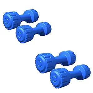 Bodyfit Combo PVC Dumbell Set, 4Kg-1pair,5Kg-1pair (Multi-Colour)
