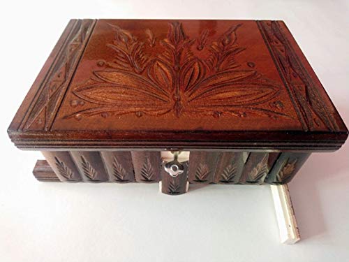 Grande caja puzzle enorme del rompecabezas chocolate marrón secreta mágica de joyería de almacenaje de madera tallada de la sorpresa juguete para los cabritos