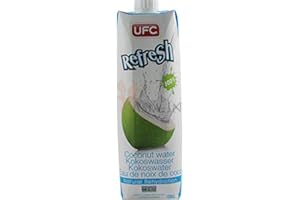 UFC Reines Kokoswasser 100% Pure Kokosnusswasser Thailand 1 Liter Coconut Water 12er Pack