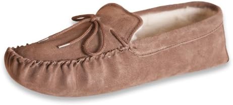 Nordvek Mens Sheepskin Moccasin - Soft Suede Sole - Wool Lined Slippers # 423-100