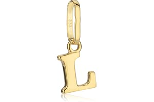 NKlaus Alphabet Kettenanhänger - kleine Buchstabe Anhänger Gold 333 - Gelbgold 8 Karat - Kinder Talisman Amulett