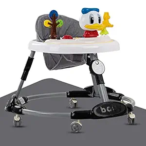 Baybee Kidzee Baby Walker for Kids, Round Kids Walker with 3 Position Adjustable Height | Walker for Baby with Baby Toys and Music, Activity Walker for Babies 6 - 18 Months (Black)