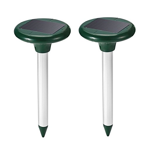 Ruichenxi ® Maulwurfabwehr, Maulwurfschreck, Maulwurfbekämpfung, Wühlmausschreck, Sonic Repeller Schädlingsbekämpfung, Wasserdicht (2 in 1 Pack)