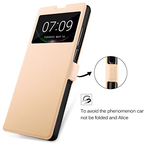 Doogee Mix Funda KuGi Slim Flip Cover Carcasa Cubierta de cuero PU Multi-Angle Shockproof Silicio Protectora de Carcasa con Soporte Plegable para Doogee Mix Smartphone--Oro reviews Doogee Mix Funda KuGi Slim Flip Cover Carcasa Cubierta de cuero PU Multi-Angle Shockproof Silicio Protectora de Carcasa con Soporte Plegable para Doogee Mix Smartphone--Oro