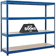 BiGDUG Garage Shelving Heavy Duty Extra Wide Shed Storage Unit, Steel 4 ...