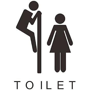Toilettenschild Mann & Frau Aufkleber – 12 Cm, Reflektierend, Selbstklebend Für Tür/Wand