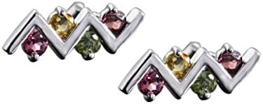 COLORFEY Gemstone Earrings Luxury Colourful Tourmaline Handmade with 925 Sterling Silver White Gold Plated Quality Jewellery Gift for Women