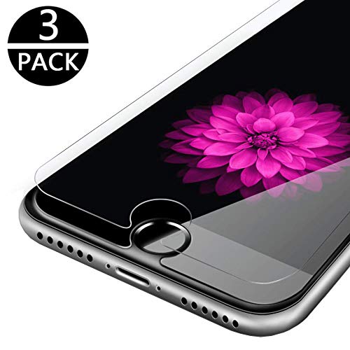 TOPLIN Protector de Pantalla para iPhone 6 / 6S, [3-Unidades] Cristal Templado para iPhone 6 / 6S, Alta Definicion, Sin Burbujas [9H Dureza] [Anti-Arañazos] - Garantía de por Vida