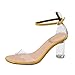Produktbild S&H-NEEDRA Mode Frauen Transparente Sandalen Ankle High Heels Block Party Offene Spitze Schuhe