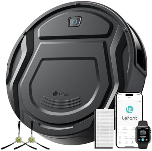 Lefant M210 Pro+ Robot Aspirapolvere 4000Pa, Navigazione Precisa con Sensore PSD 190°, 200 Minuti Autonomia, App & Alexa, Ultra Sottile e Silenzioso, Ideale per Animali Domestici, Nero
