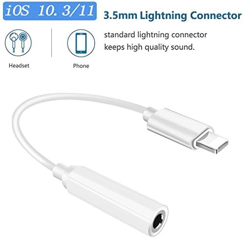 3.5mm Headphone Lightning jack Adapter for iPhone X iPhone 8/8 Plus iPhone 7/7 Plus iPad iPod Converter 3.5mm Earhone Lightning jack Accessories and AUX Lightning Adaptor Support iOS 11 and Later
