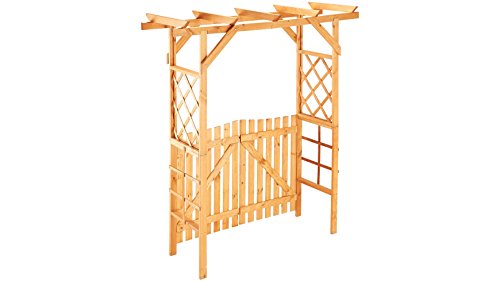 PROMADINO Set: Pergola Ben, mit Tür, honigbraun, B/T/H: 200/65/208 cm - 4