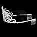 PIXNOR Wedding Prom Bridal Crown Rhinestone Crystal Decor Headband Veil Tiara (Sliver)