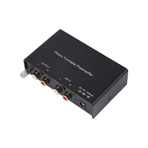 Mugast Phono-Vorverstärker,Dual-Channel Stereo Phono-Vorverstärker RCA Phono Preamplifier,Plattenspieler Vorverstärker Hi-Fi Stereo Tube Vorverstärker mit Rauschunterdrückung EU-Stecker