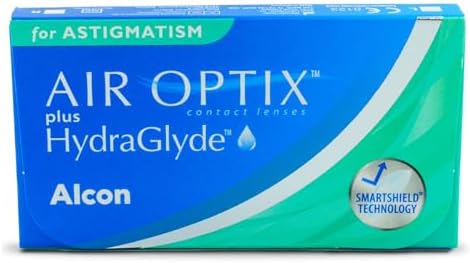 Air Optix Plus HydraGlyde for Astigmatism Lenti a Contatto Mensili, 6 Lenti, BC 8.7 mm, DIA 14.5 mm, CYL -1.25, Asse 170, -2.25 Diopt
