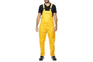 MAZALAT WORK WEAR Pantalones con Peto de Trabajo para Hombre, Made in EU, Mono de Trabajo, Azur, Blanco, Rojo, Verde, Negro
