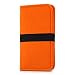 Produktbild kwmobile Wallet Case Filz Hülle für Smartphones mit Gummiband - Cover Flip Filztasche mit Kartenfach in Orange - z.B. geeignet für Samsung, Apple, Wiko, Huawei