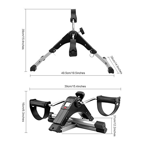 finether Pedaltrainer Mini Heimtrainer für Arme und Beine, LCD Display, zusammenklappbar - 2