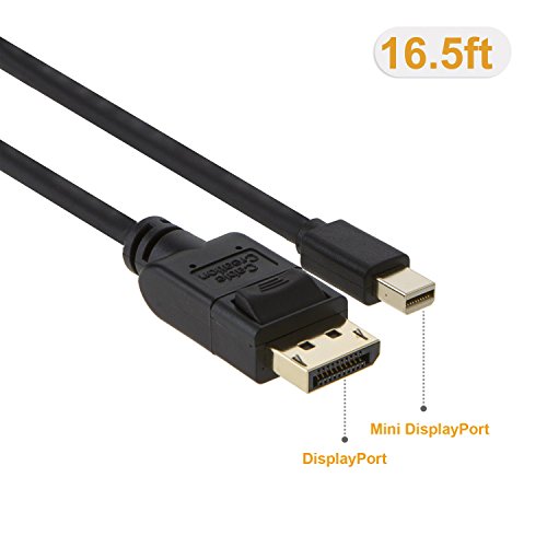 CableCreation Mini Displayport auf Displayport Kabel Vergoldete 16,5 Feet Mini-DP zu DP-Kabel, 5M / Schwarz - 2
