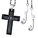 Price comparison product image Pawaca AirPods Strap Necklace, 2 in 1 Stainless Steel Anti Lost String with Cross Pendant Lord' S Prayer, AirPods Sports Strap Wire Cable Connector for IPhone 7/7 Plus/8/8Plus/X Airpods