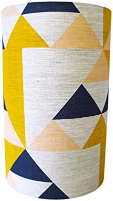 Tamasyn Gambell Pink, Grey And Mustard Aztec Linen Lampshade, Tall, Other