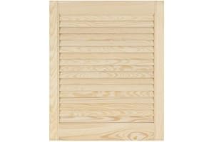 KB TOOLS Louvre Door – Pine Wood – Vented Open – Ready to Paint Internal Louvre Cupboard Doors – Slatted Wardrobe Doors – Various Sizes (606mm (24") Height, 494mm (17.2") Width)
