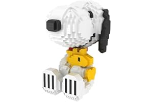 BlueBrixx Pro 107372 – Snoopy und Woodstock (Diamond Blocks) aus Klemmbausteinen mit 1605 Bauelementen