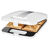Termostato ajustable automáticamente de la temperatura para elaborar 4 sándwiches, 2 lámparas de control "temperatura" y "apagado/encendido"