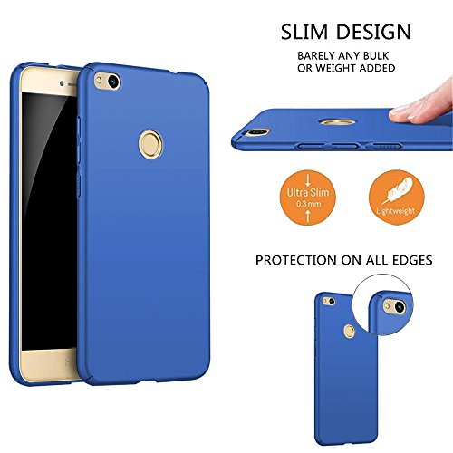 Qissy Carcasa Huawei P8 Lite  2017 Series  Incluido Anti-Scratch Anti-Huella Dactilar a Prueba de Choque Suave Protective Case Cover Skin para Huawei P8 Lite 2017 Series  Azul Real 